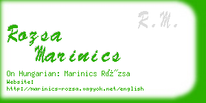 rozsa marinics business card